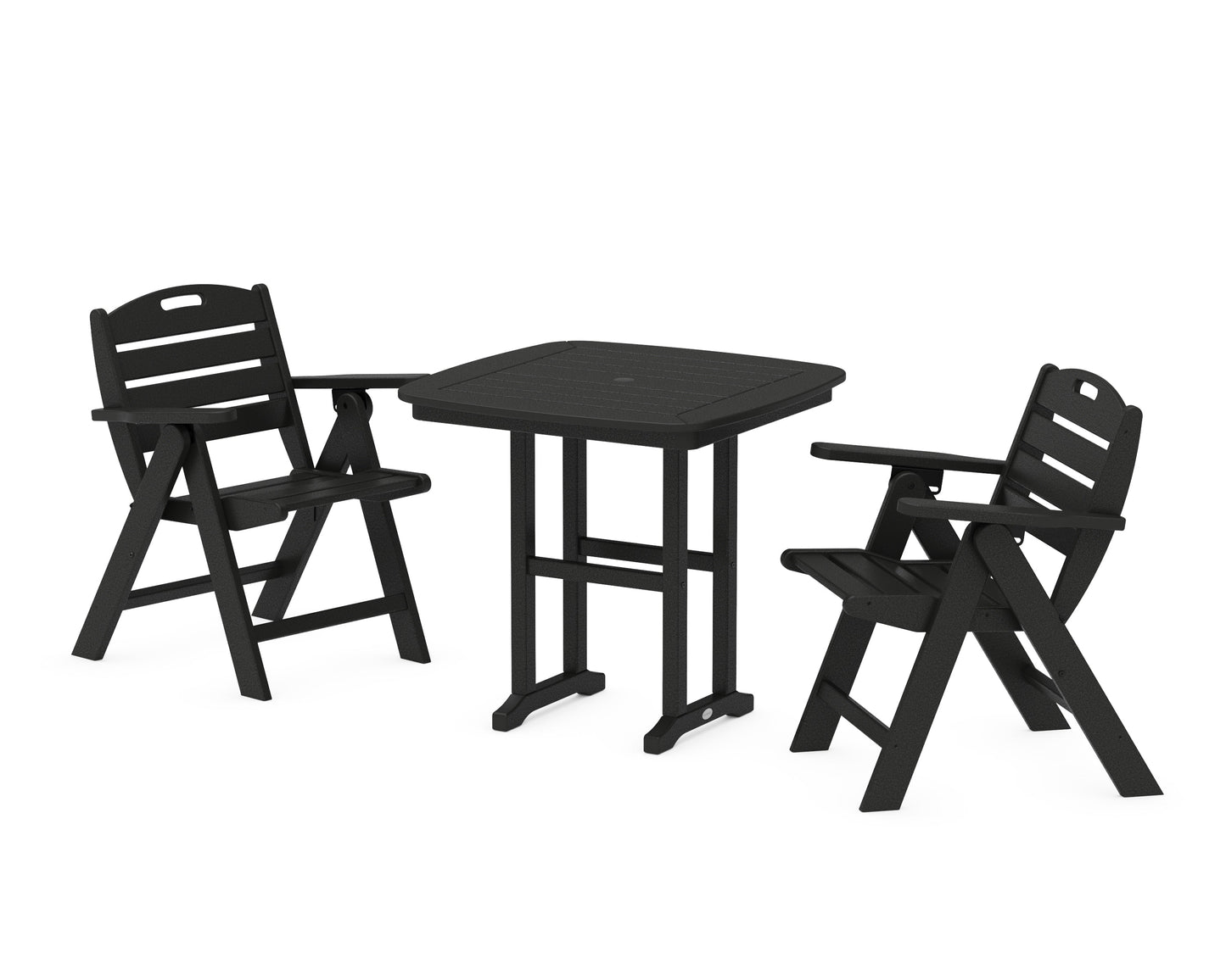 Nautical Folding Lowback Chair 3-Piece Dining Set