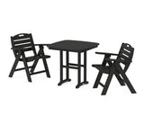 Nautical Folding Lowback Chair 3-Piece Dining Set