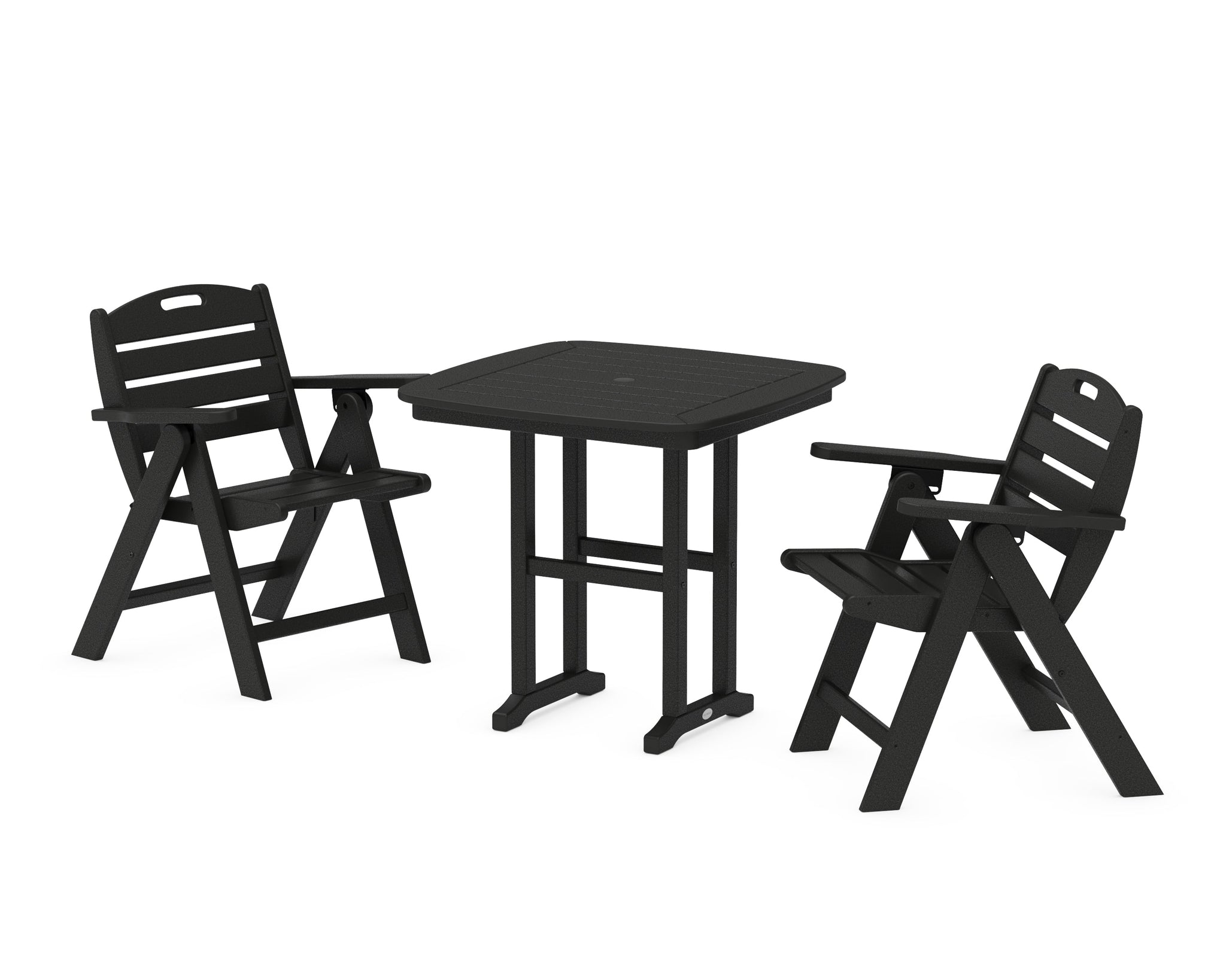 Nautical Folding Lowback Chair 3-Piece Dining Set