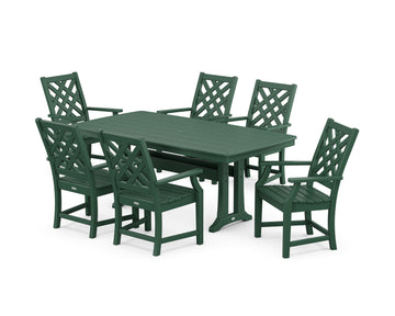 Wovendale Arm Chair 7-Piece Dining Set with Trestle Legs