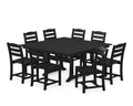 La Casa Café 9-Piece Farmhouse Trestle Dining Set