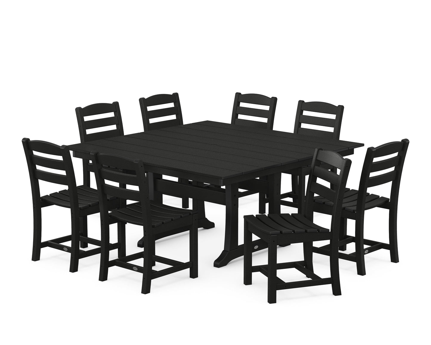 La Casa Café 9-Piece Farmhouse Trestle Dining Set