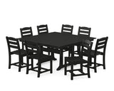 La Casa Café 9-Piece Farmhouse Trestle Dining Set