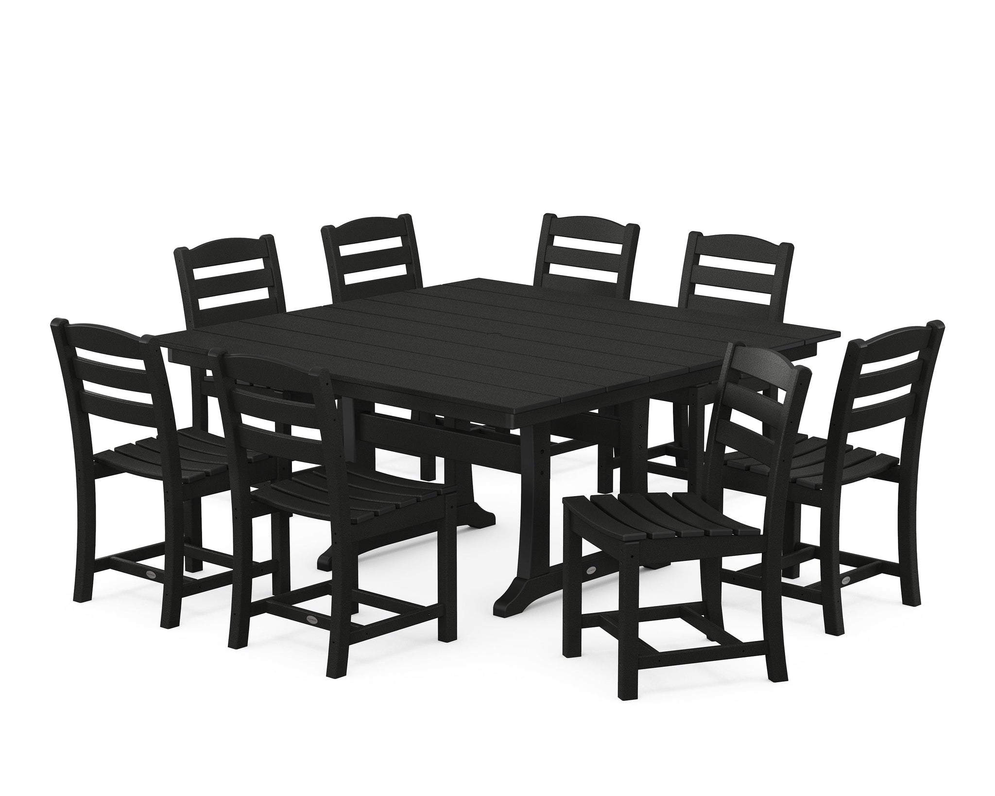 La Casa Café 9-Piece Farmhouse Trestle Dining Set