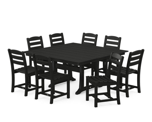 La Casa Café 9-Piece Farmhouse Trestle Dining Set
