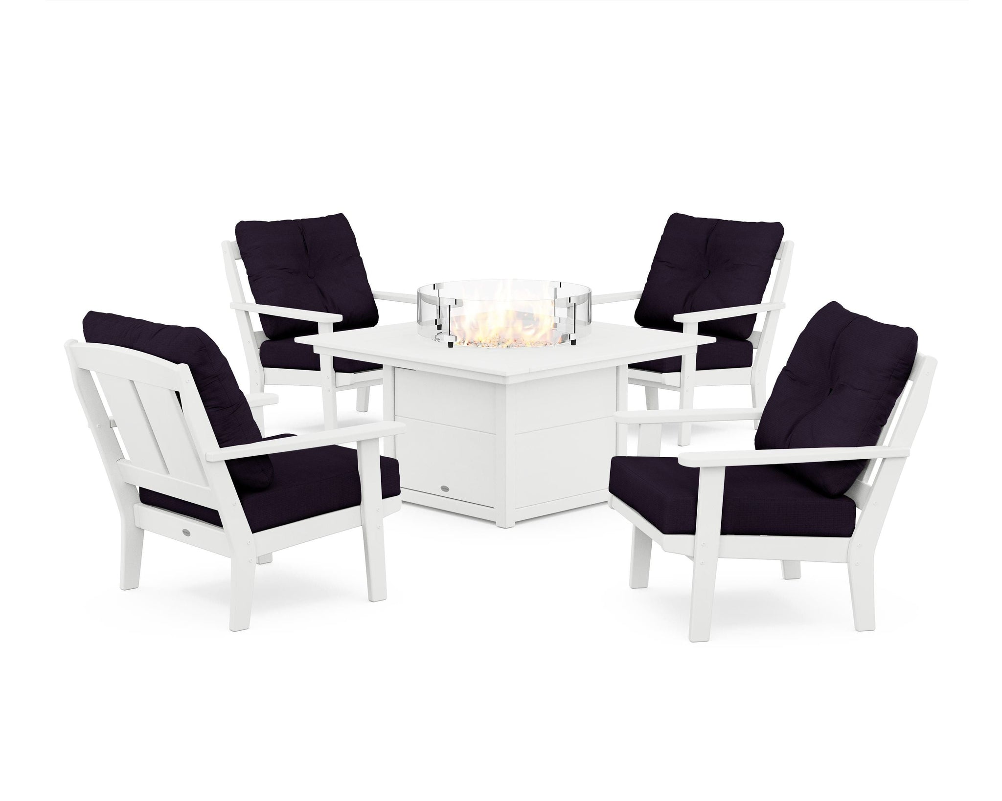 Mission 5-Piece Deep Seating Set with Fire Pit Table