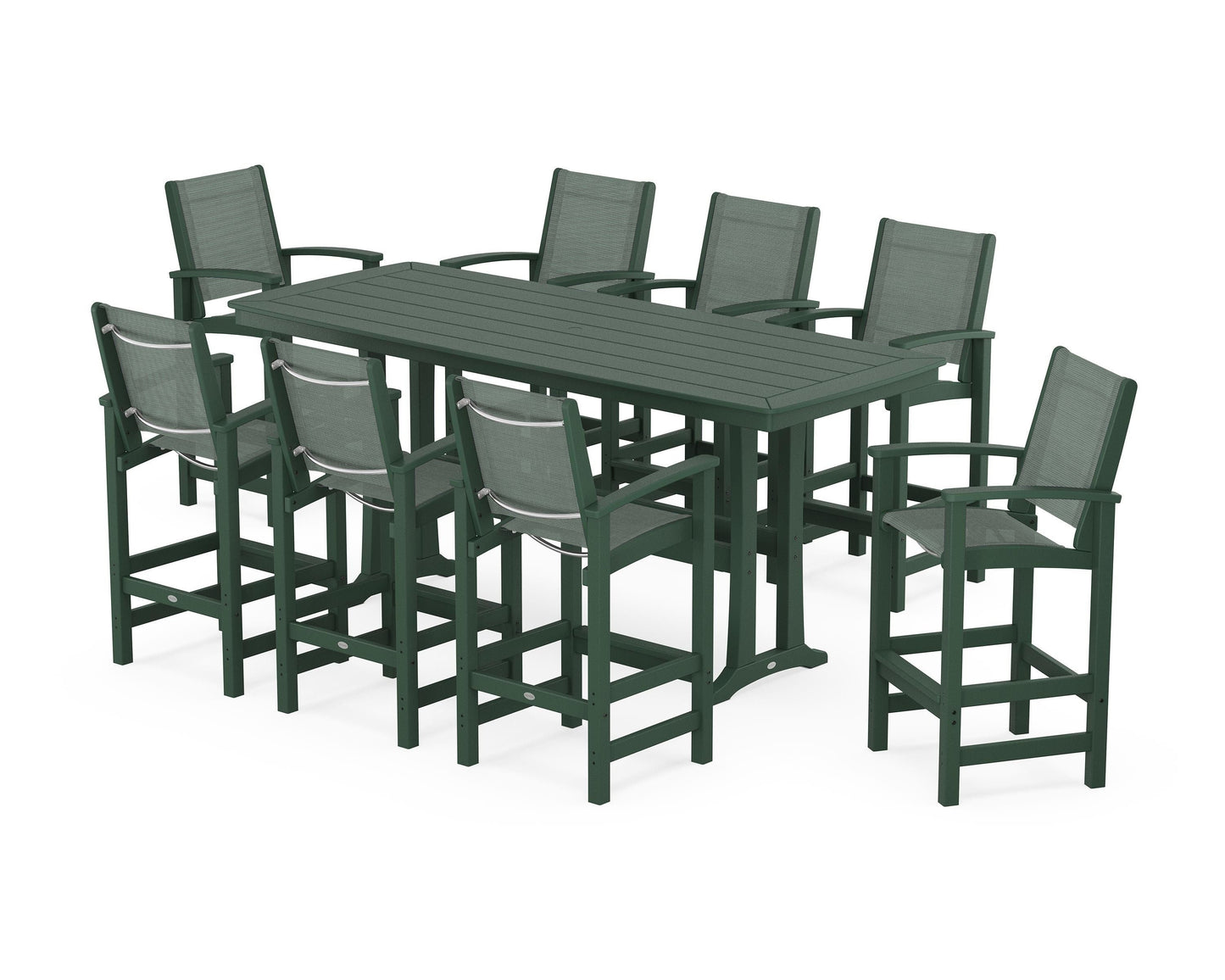 Coastal 9-Piece Bar Set with Trestle Legs