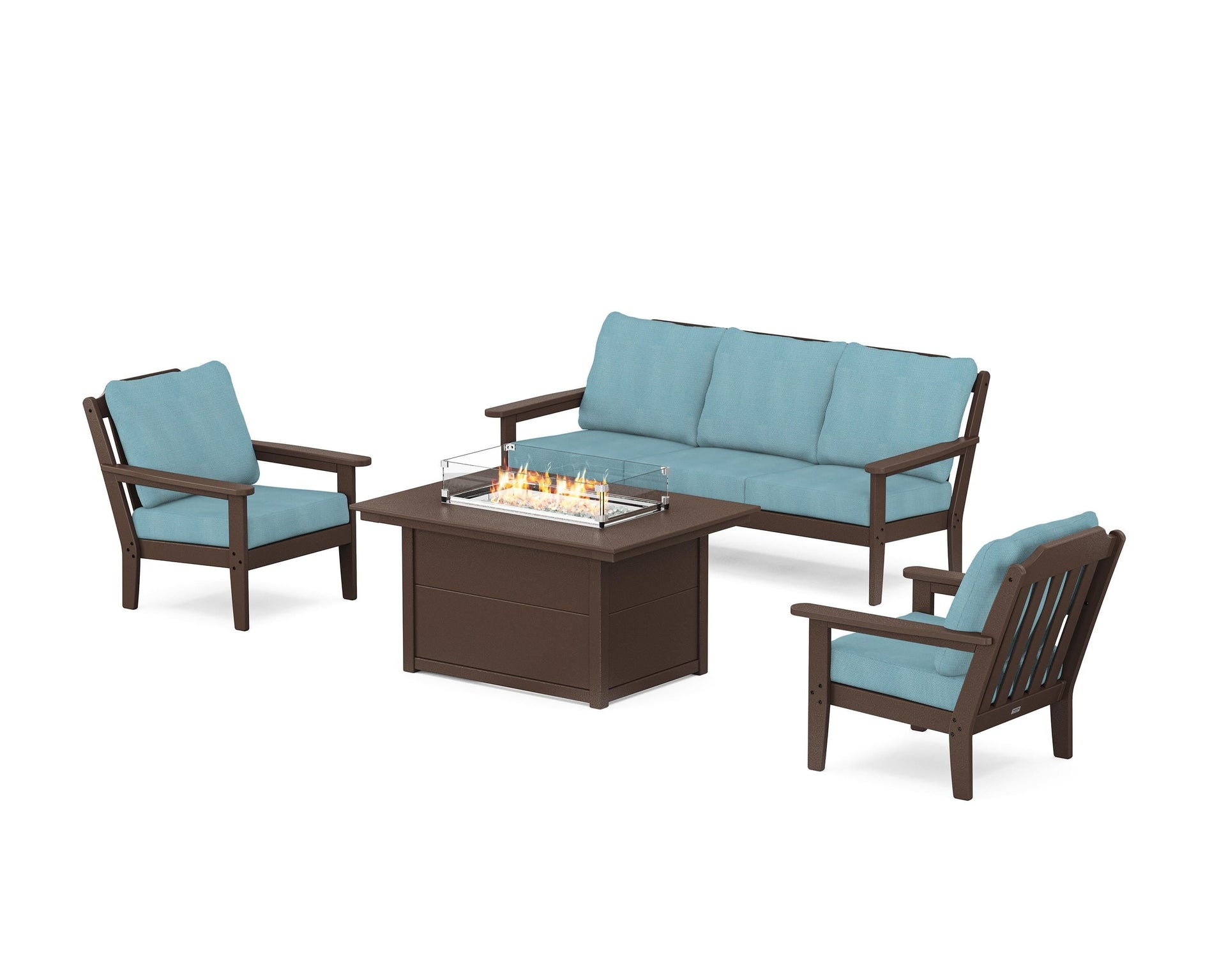 Cottage Deep Seating Fire Pit Table Set