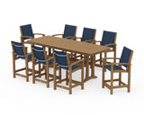 Coastal 9-Piece Counter Set with Trestle Legs
