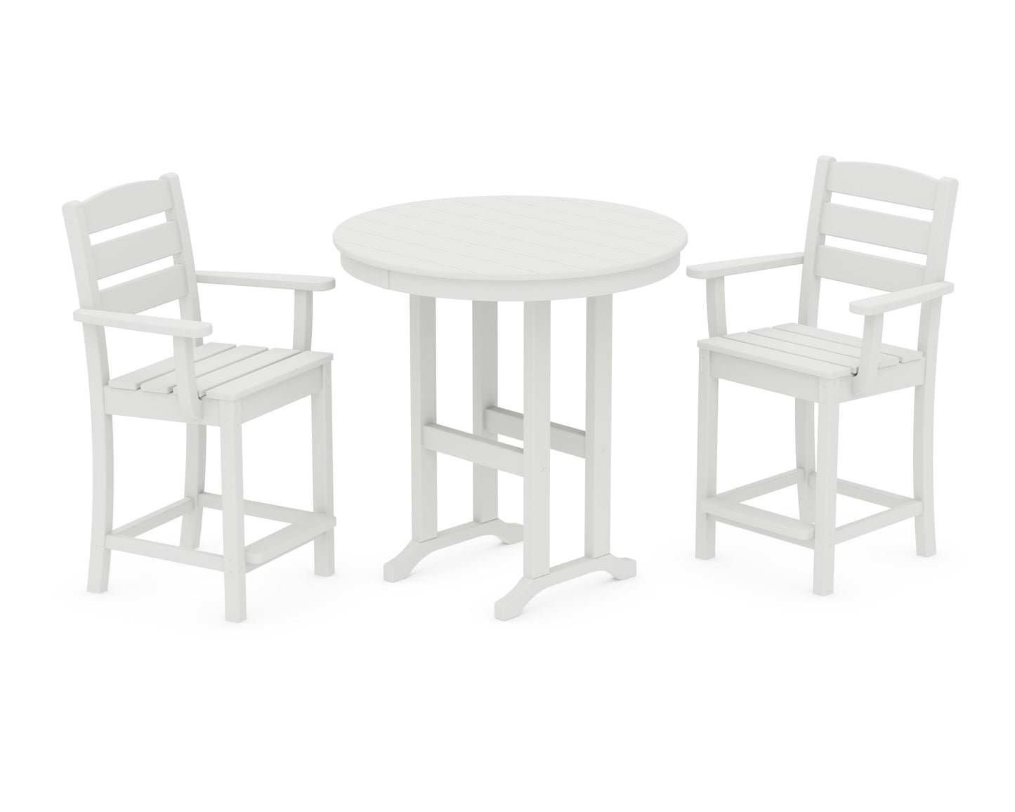Lakeside 3-Piece Round Farmhouse Arm Chair Counter  Set