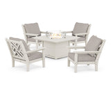 Chippendale 5-Piece Deep Seating Set with Fire Pit Table