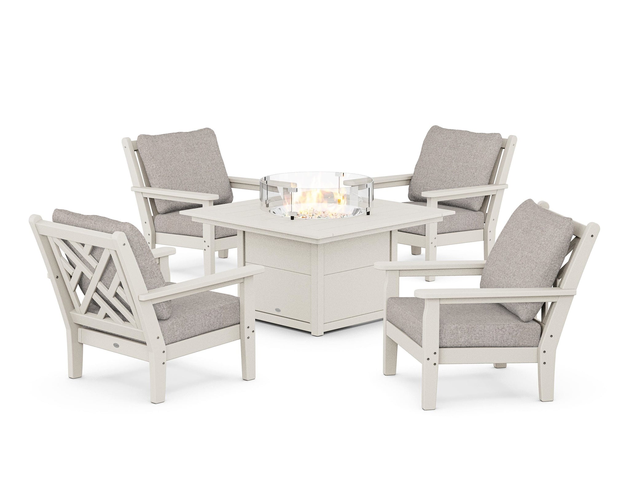 Chippendale 5-Piece Deep Seating Set with Fire Pit Table