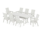 Modern Curveback Adirondack 9-Piece Dining Set with Trestle Legs