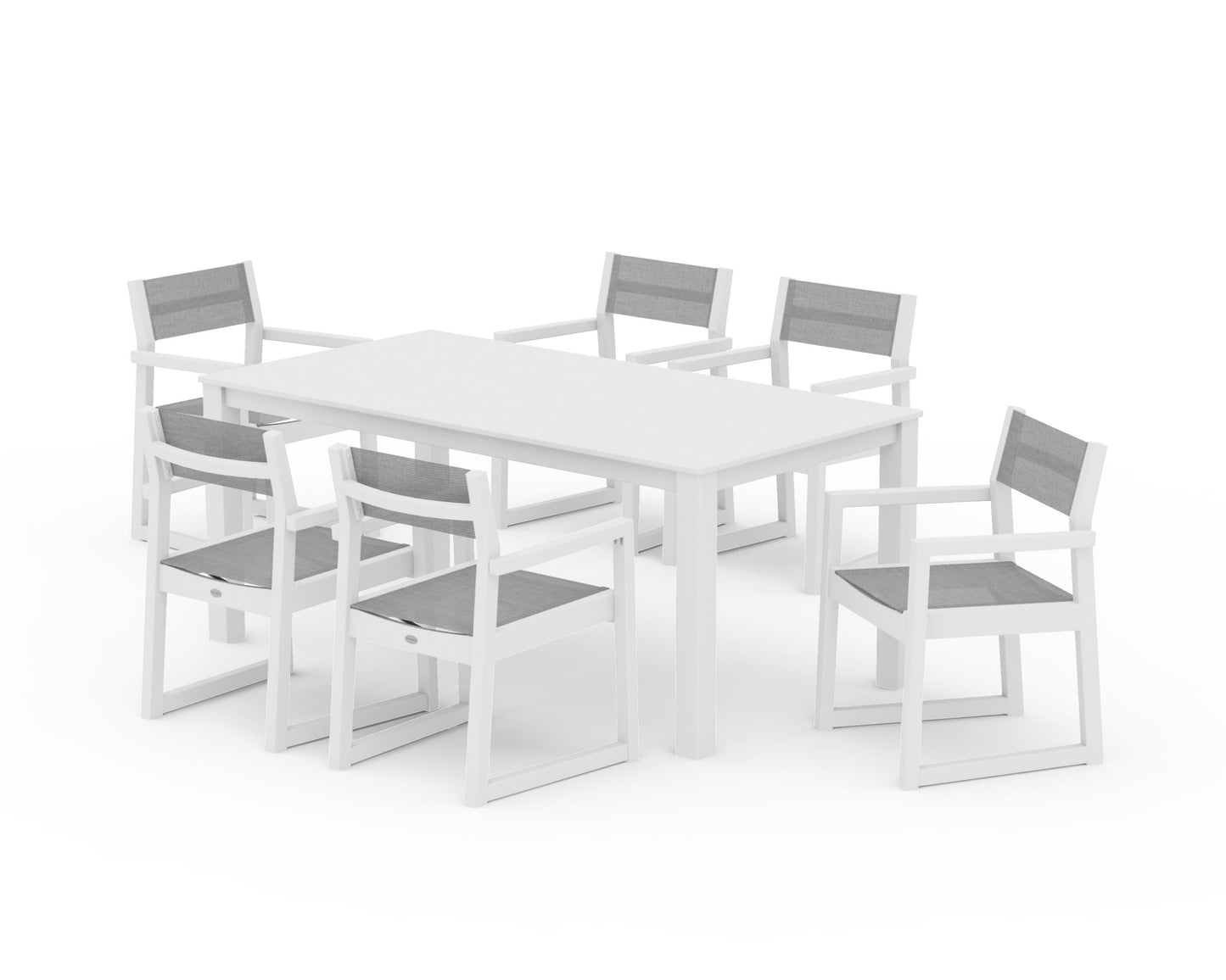 EDGE Sling Arm Chair 7-Piece Parsons Dining Set