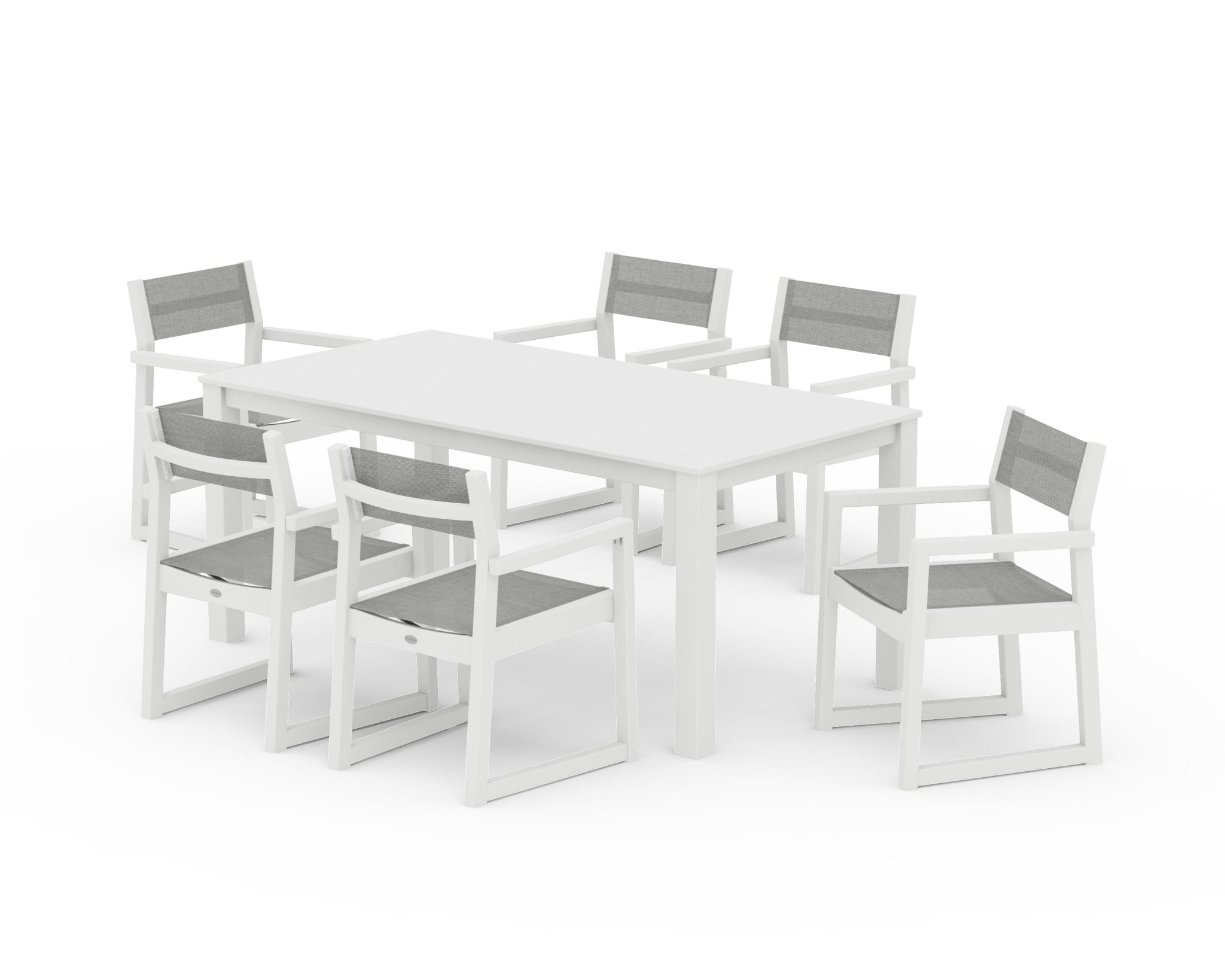 EDGE Sling Arm Chair 7-Piece Parsons Dining Set