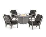 Mission 5-Piece Deep Seating Set with Fire Pit Table