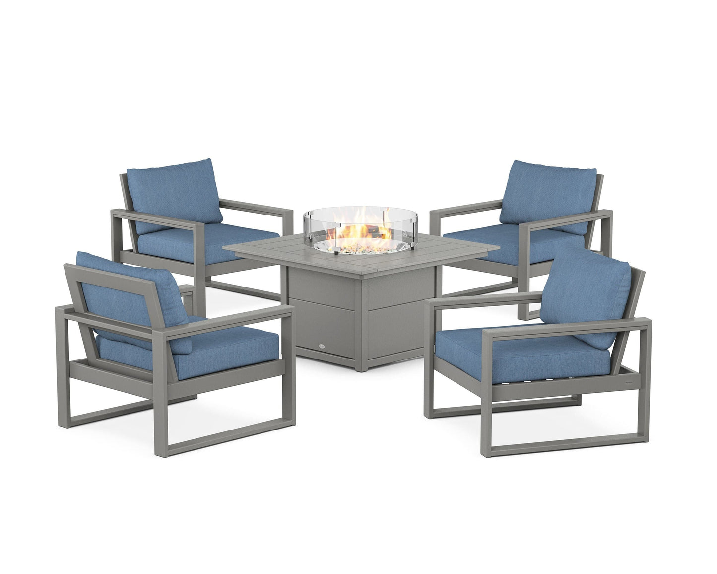 EDGE Sectional 5-Piece Deep Seating Set with Fire Pit Table