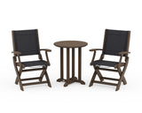 Coastal Folding 3-Piece Round Bistro Dining Set