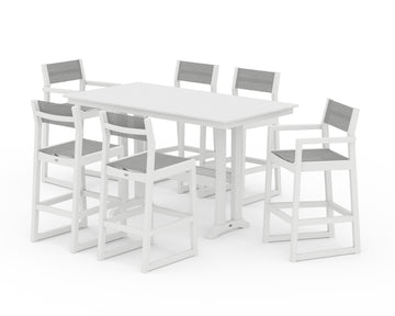 EDGE Sling 7-Piece Farmhouse Bar Set with Trestle Legs
