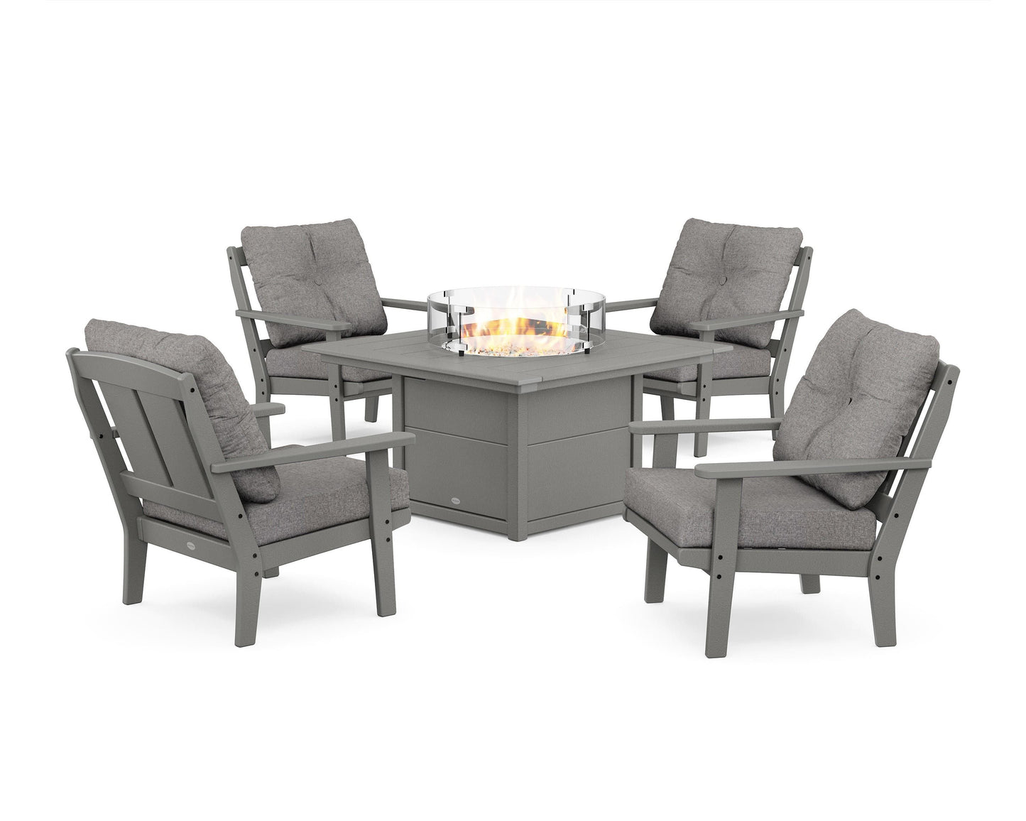 Mission 5-Piece Deep Seating Set with Fire Pit Table