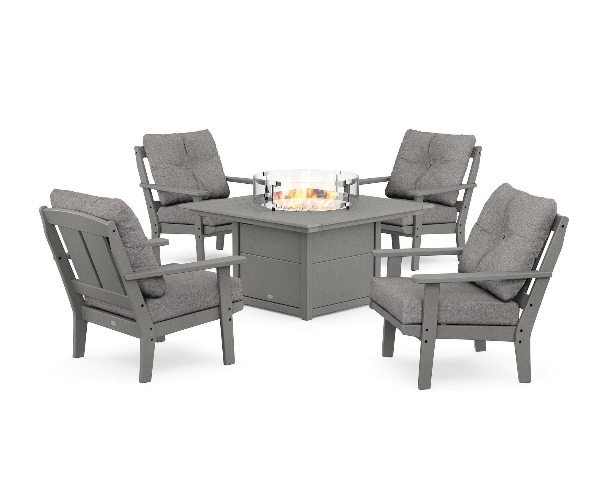 Mission 5-Piece Deep Seating Set with Fire Pit Table