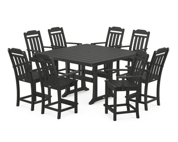 Cottage 9-Piece Square Counter Set with Trestle Legs