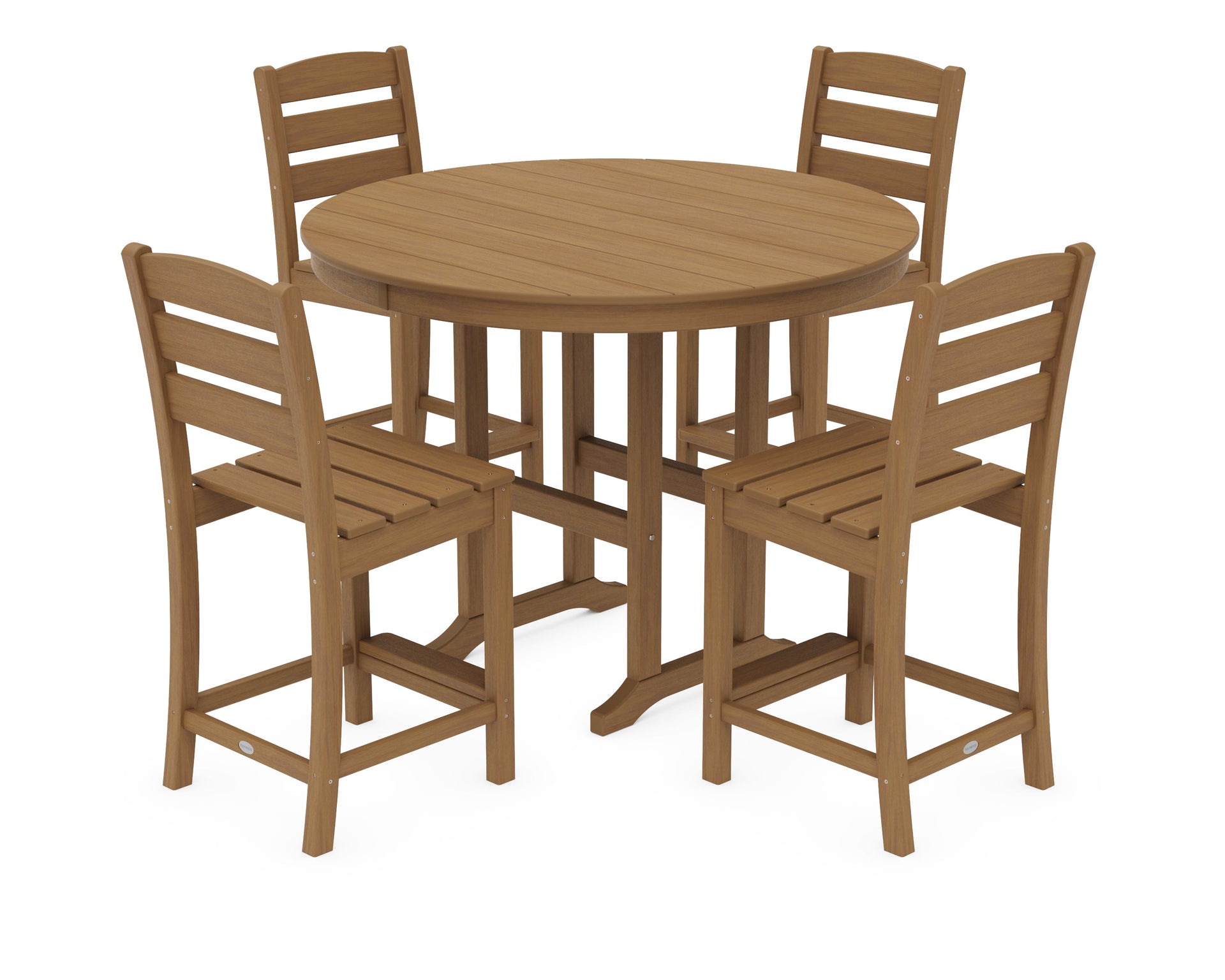 Lakeside 5-Piece Farmhouse Round Side Chair Counter  Set