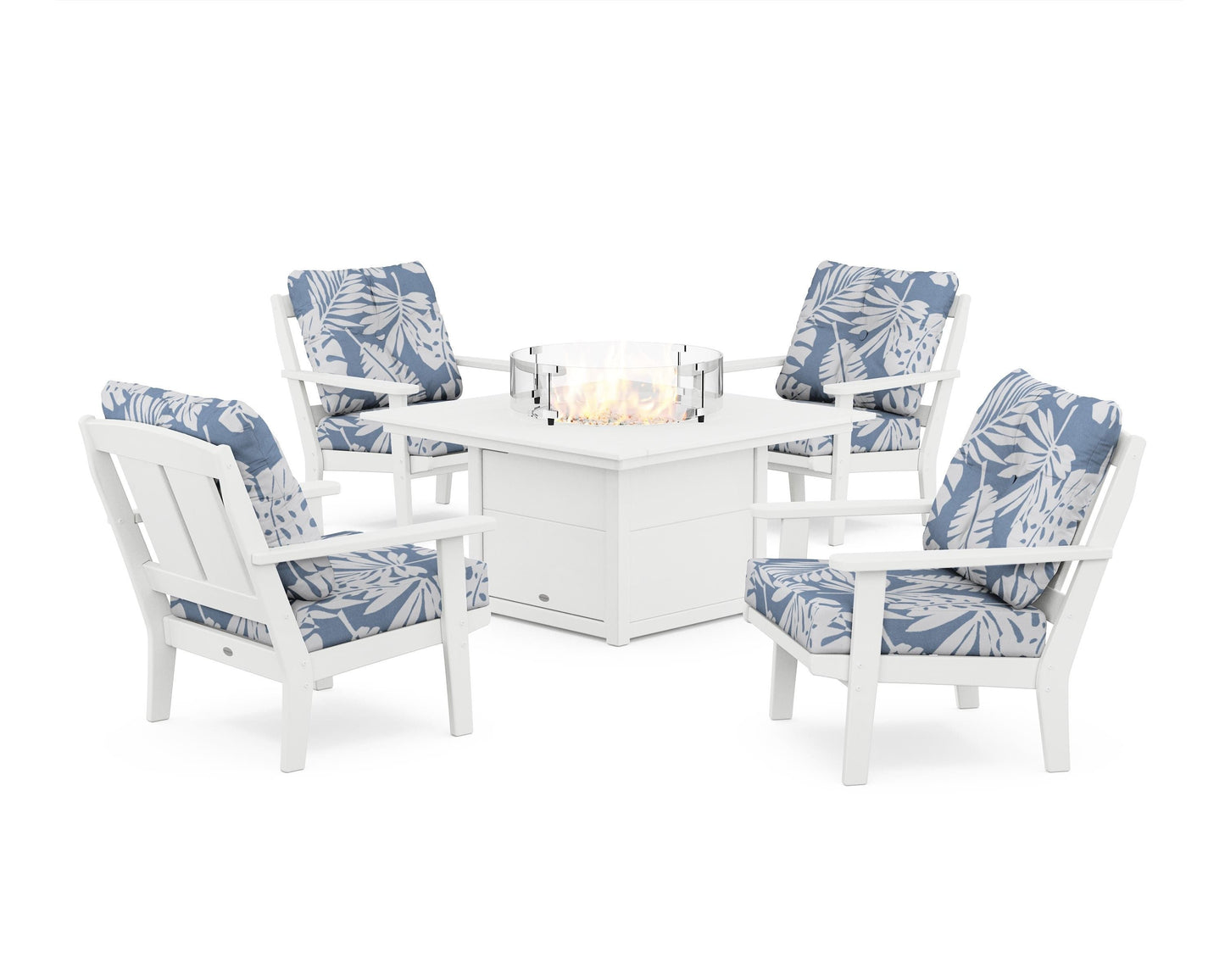 Mission 5-Piece Deep Seating Set with Fire Pit Table