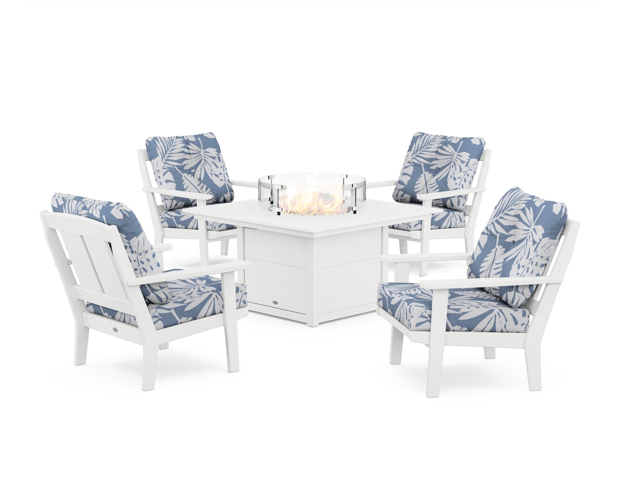 Mission 5-Piece Deep Seating Set with Fire Pit Table