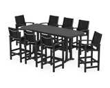 Coastal 9-Piece Bar Set with Trestle Legs