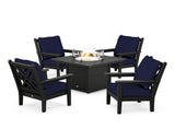 Chippendale 5-Piece Deep Seating Set with Fire Pit Table