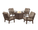 Oxford 5-Piece Deep Seating Set with Fire Pit Table
