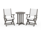 Coastal Folding 3-Piece Round Bistro Dining Set