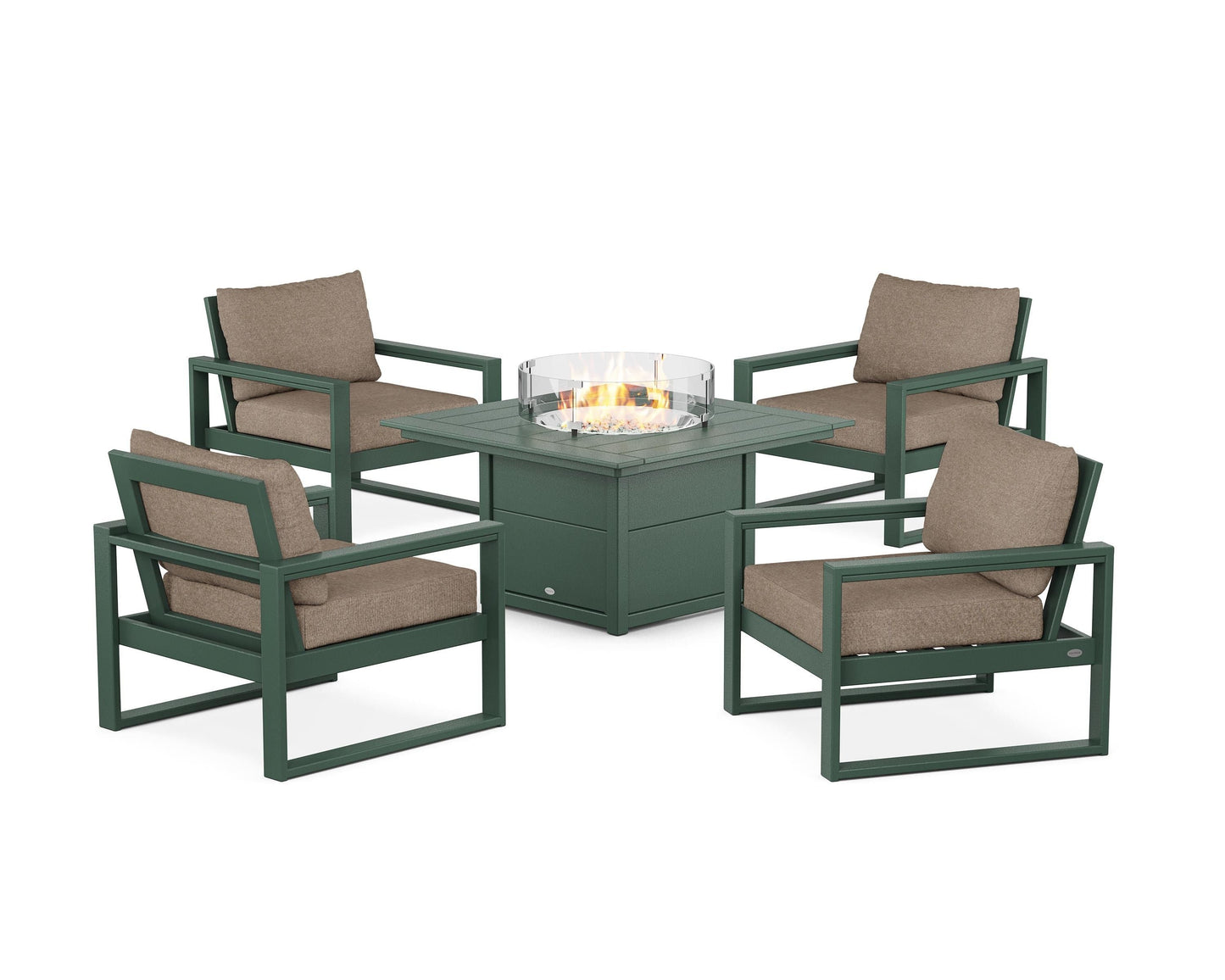 EDGE Sectional 5-Piece Deep Seating Set with Fire Pit Table