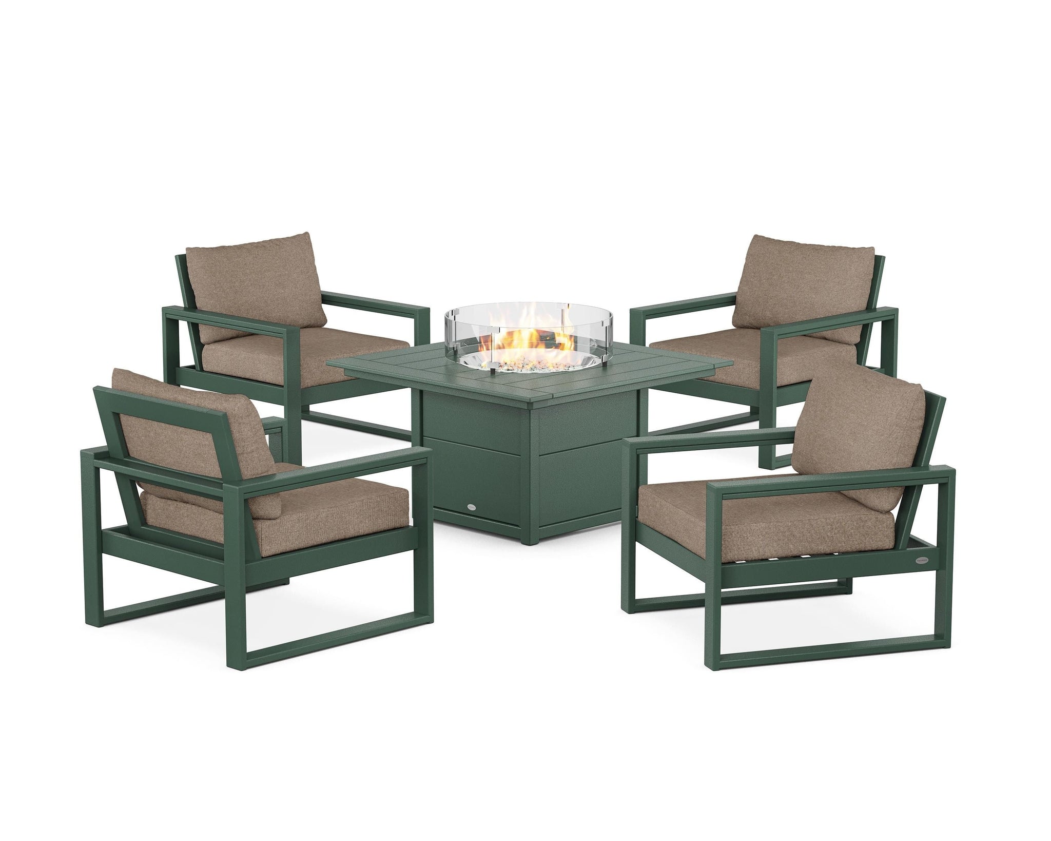 EDGE Sectional 5-Piece Deep Seating Set with Fire Pit Table