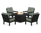 Vineyard 5-Piece Conversation Set with Fire Pit Table