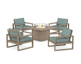 EDGE Sectional 5-Piece Deep Seating Set with Fire Pit Table