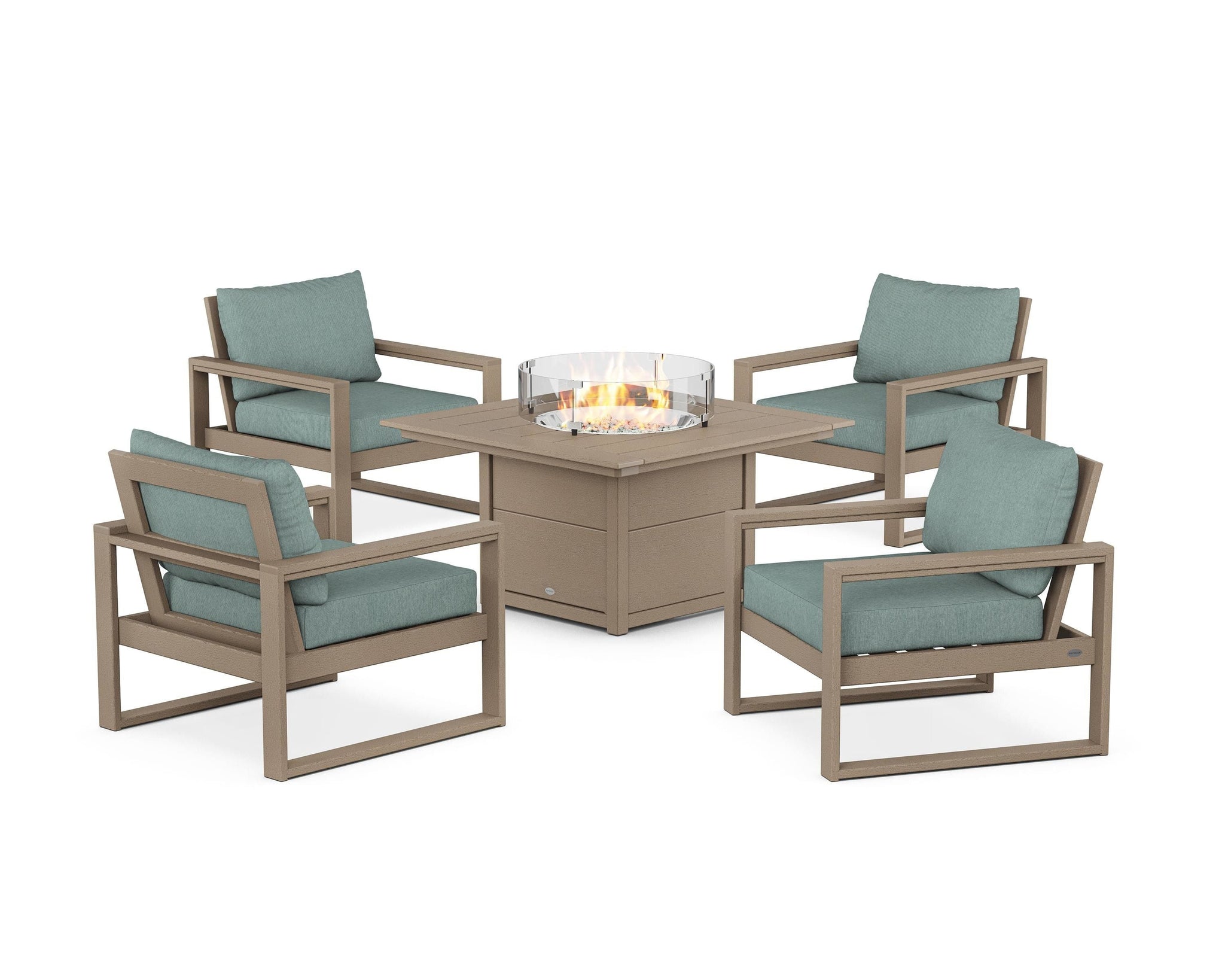EDGE Sectional 5-Piece Deep Seating Set with Fire Pit Table