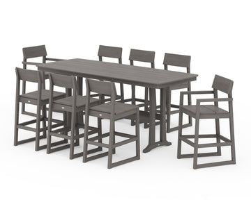 EDGE 9-Piece Bar Set with Trestle Legs
