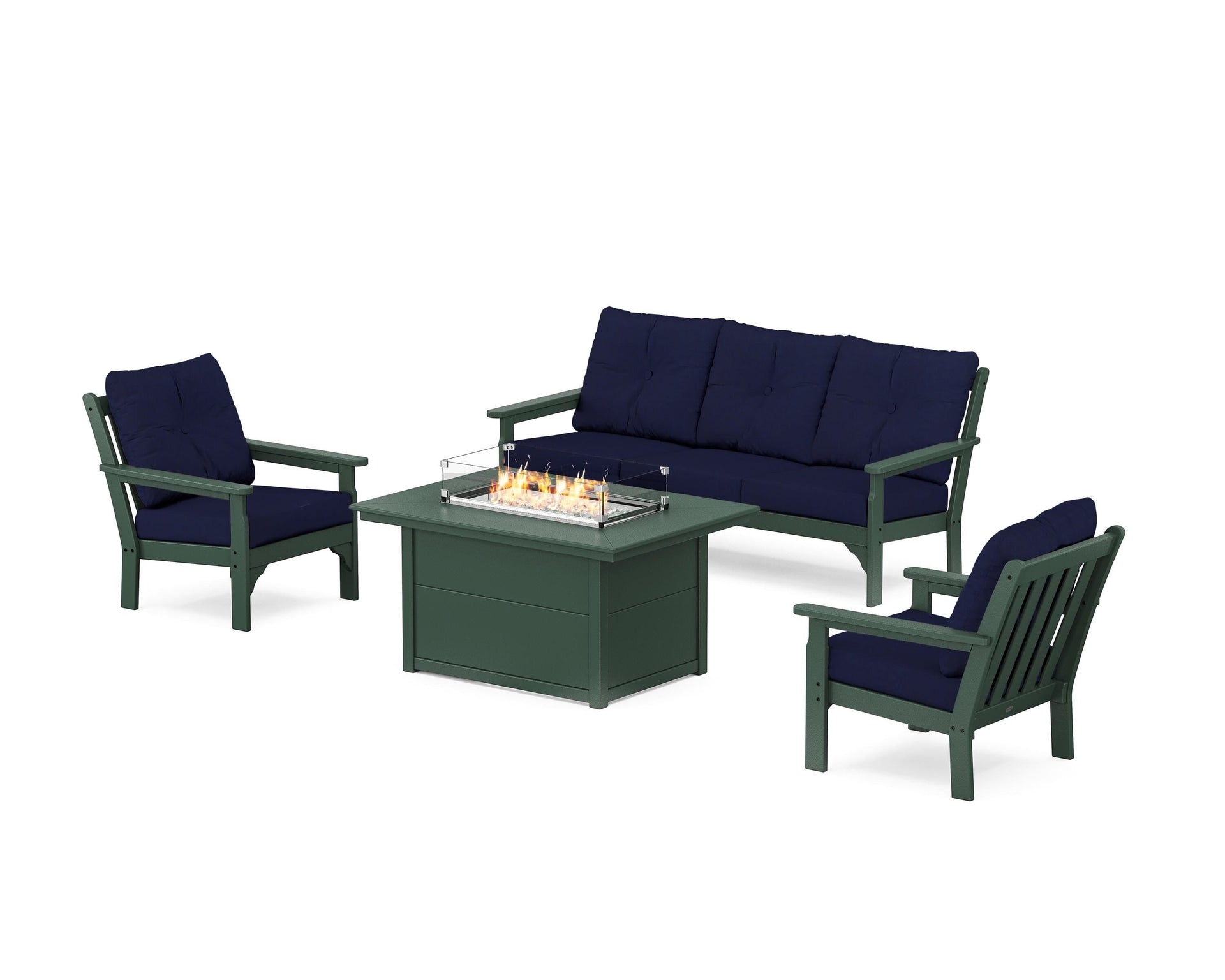 Vineyard Deep Seating Fire Pit Table Set