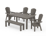 Nautical Curveback Adirondack 6-Piece Parsons Dining Set with Bench