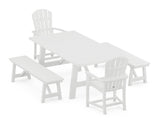 Palm Coast 5-Piece Rustic Farmhouse Dining Set With Benches