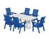 Modern Curveback Adirondack 7-Piece Farmhouse Dining Set