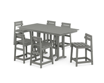 Modern Studio Plaza Lowback Counter Chair 7-Piece Set