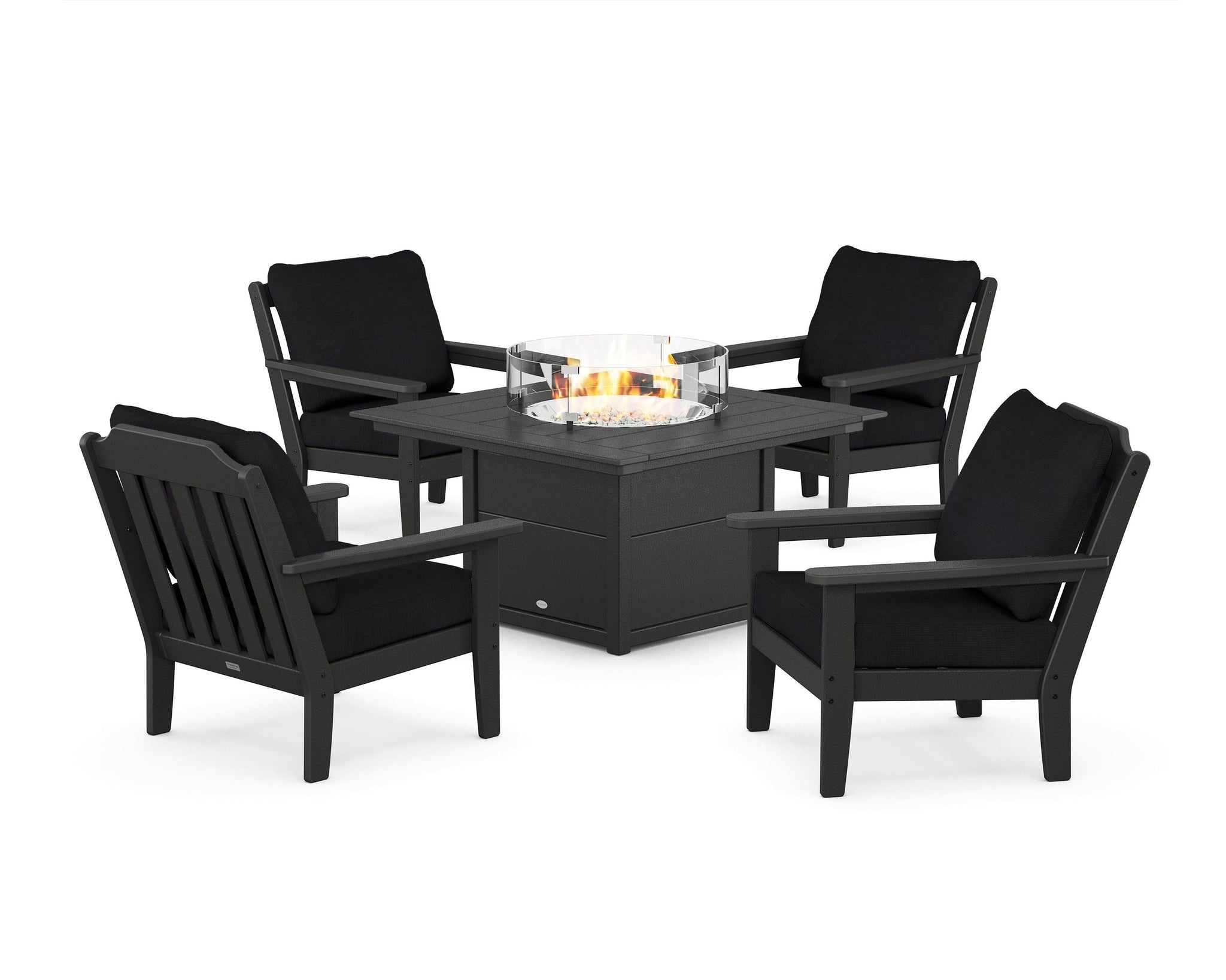 Cottage 5-Piece Deep Seating Set with Fire Pit Table