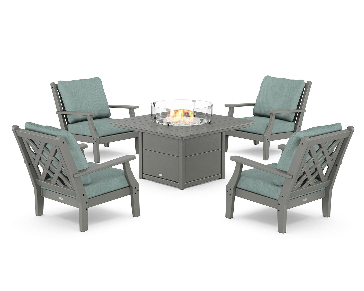 Wovendale 5-Piece Deep Seating Set with Fire Pit Table