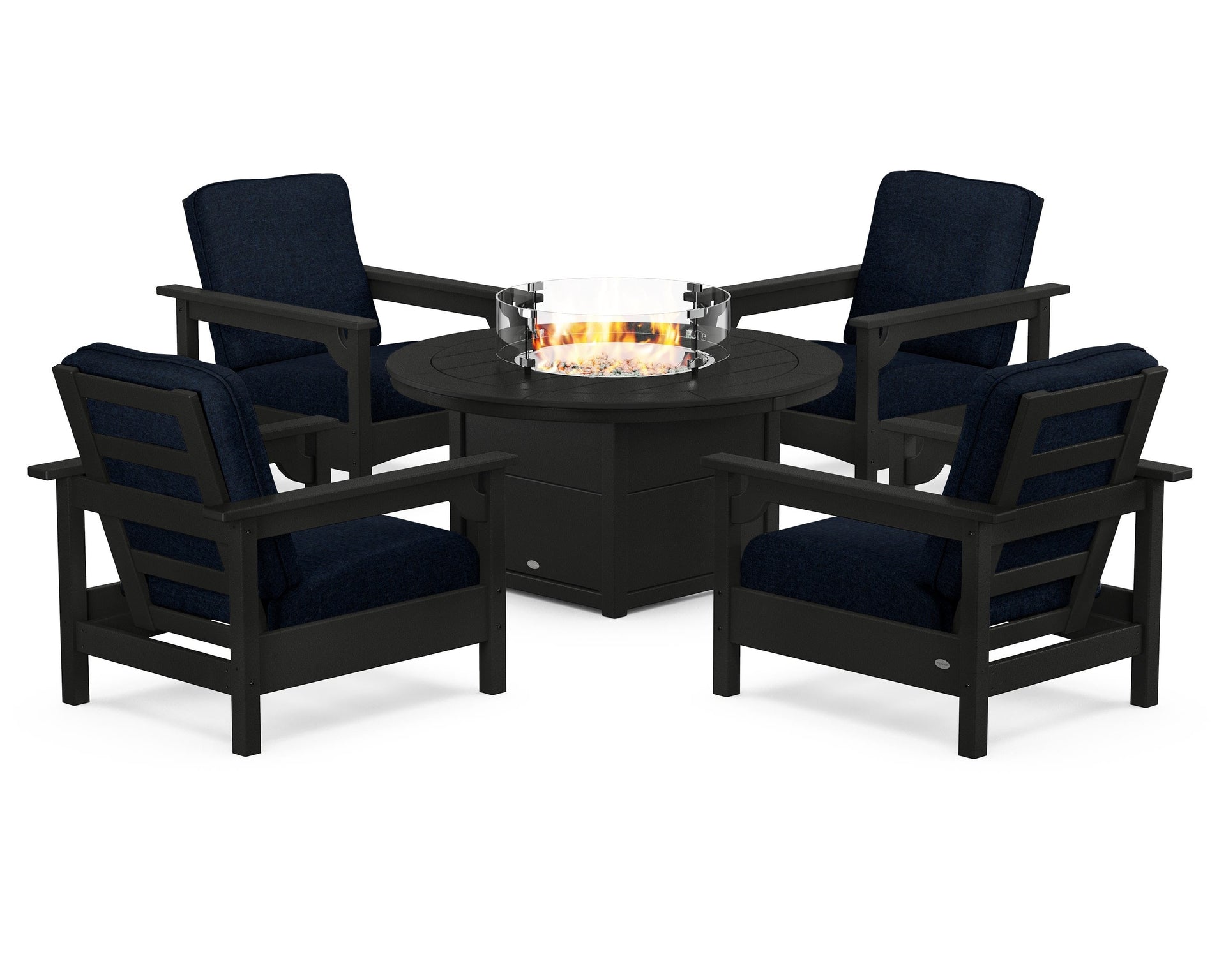 Club 5-Piece Conversation Set with Fire Pit Table