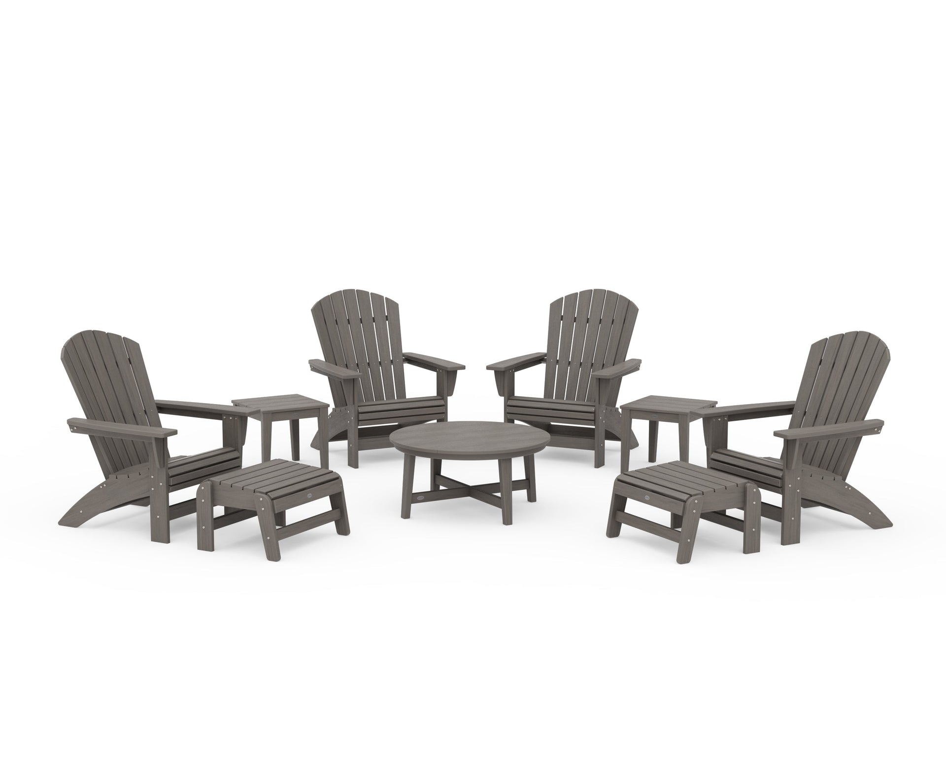 Nautical Grand Adirondack 9-Piece Conversation Set