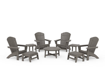 Nautical Grand Adirondack 9-Piece Conversation Set