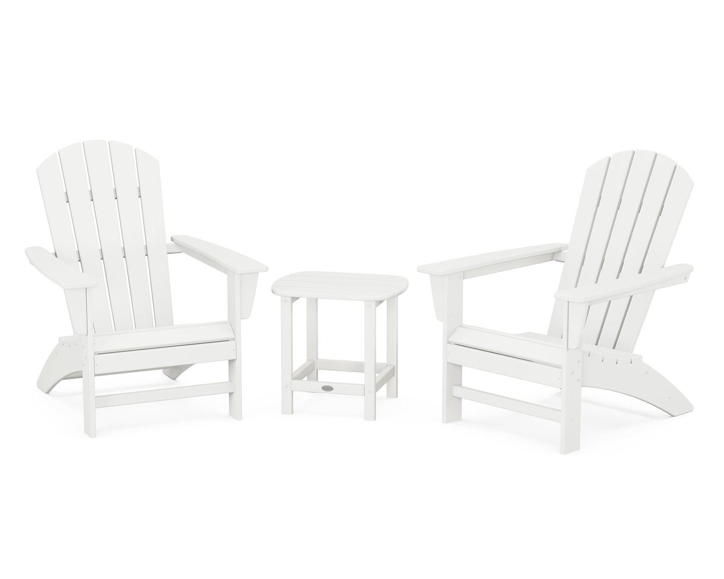 Nautical 3-Piece Adirondack Set with South Beach 18" Side Table